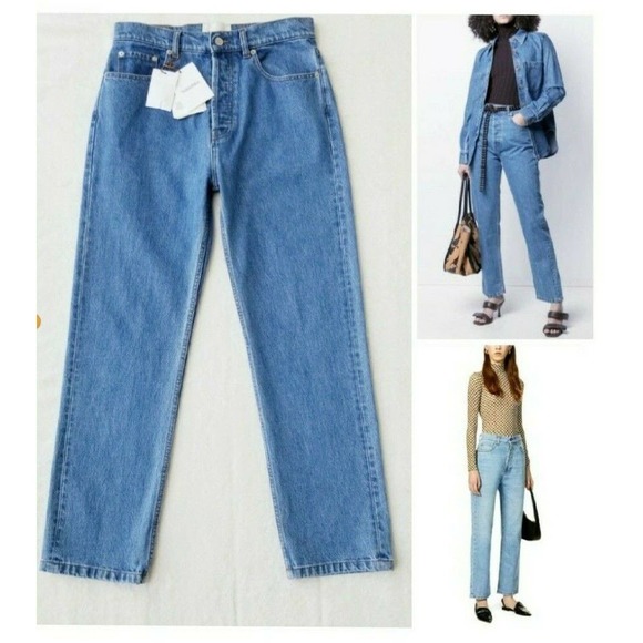 NANUSHKA RUNWAY KEMIA "ORGANIC COTTON" BOYFRIEND DENIM JEANS NWT $375 28 / US-6 - Picture 1 of 12